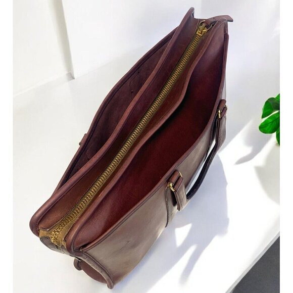 Coach Vintage Burgundy Leather Slim Satchel Large 1970s/80s Full Grain Cowhide - Picture 14 of 16